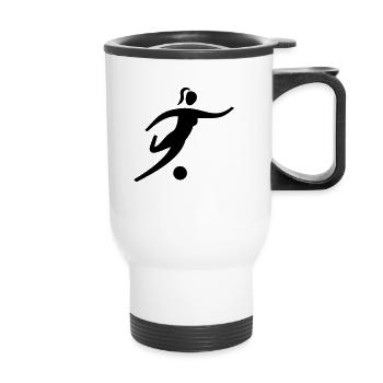 FEMMES DE FOOTBALL icône - Tasse isotherme avec poignée - blanc - Devant