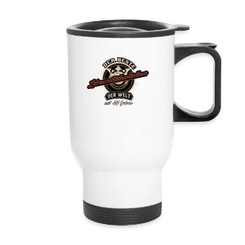 Der Beste Lebensmittelkontrolleur der Welt seit 45 - Thermobecher mit Tragegriff - Weiß - Vorne