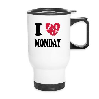 I HATE MONDAY - Thermobecher mit Tragegriff - Weiß - Vorne
