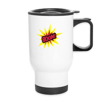 boom___f3 - Thermal mug with handle - white - Front