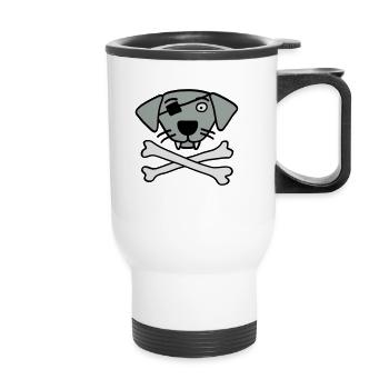 pirate_dog_042013_b_3c - Thermal mug with handle - white - Front