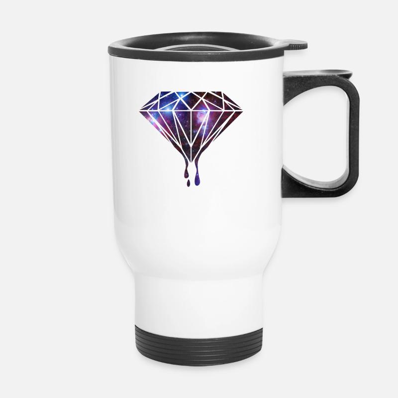 Diamond - Diamant - Galaxie - Hipster - Universum - Thermobecher mit Tragegriff - Weiß