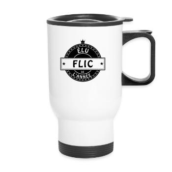 elu flic police policier - Tasse isotherme avec poignée - blanc - Devant