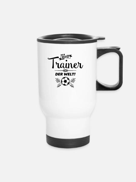 der beste trainer - Thermobecher mit Tragegriff - Weiß