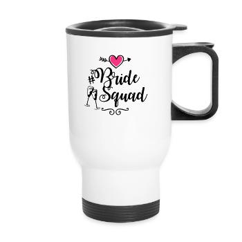 bride squad heart - Thermobecher mit Tragegriff - Weiß - Vorne