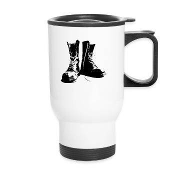 punks boots - Thermal mug with handle - white - Front