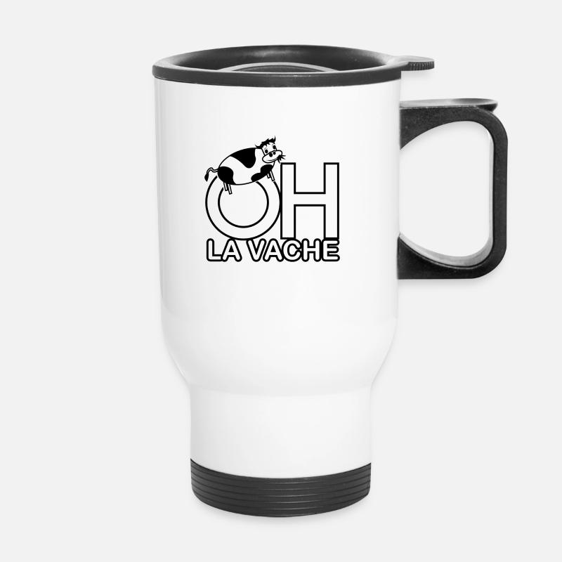 oh la vache - Tasse isotherme avec poignée - blanc