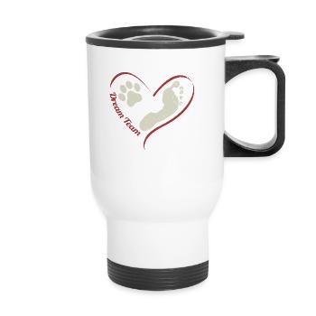 The Dog and Human Dream Team - Thermal mug with handle - white - Front