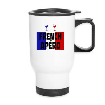 FRENCH APÉRO Vin Français bleu blanc et rouge - Tasse isotherme avec poignée - blanc - Devant