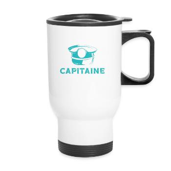 C'est moi le capitaine cadeau humour marin papa - Tasse isotherme avec poignée - blanc - Devant