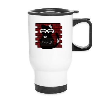 Chat pas gentil - Tasse isotherme avec poignée - blanc - Devant