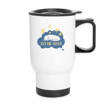 Let me Sleep - sleeping dog with stars - Thermal mug with handle - white - Front