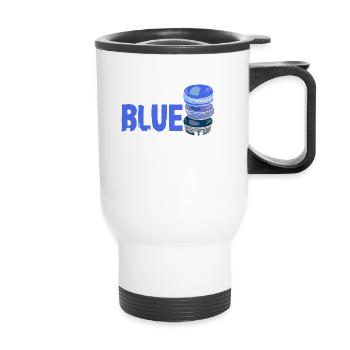 I Love Blue Macaroons Paris France Patisserie - Thermal mug with handle - white - Front