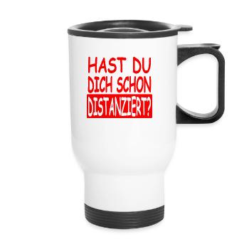 Distanziert Vers.1 - Thermobecher mit Tragegriff - Weiß - Vorne