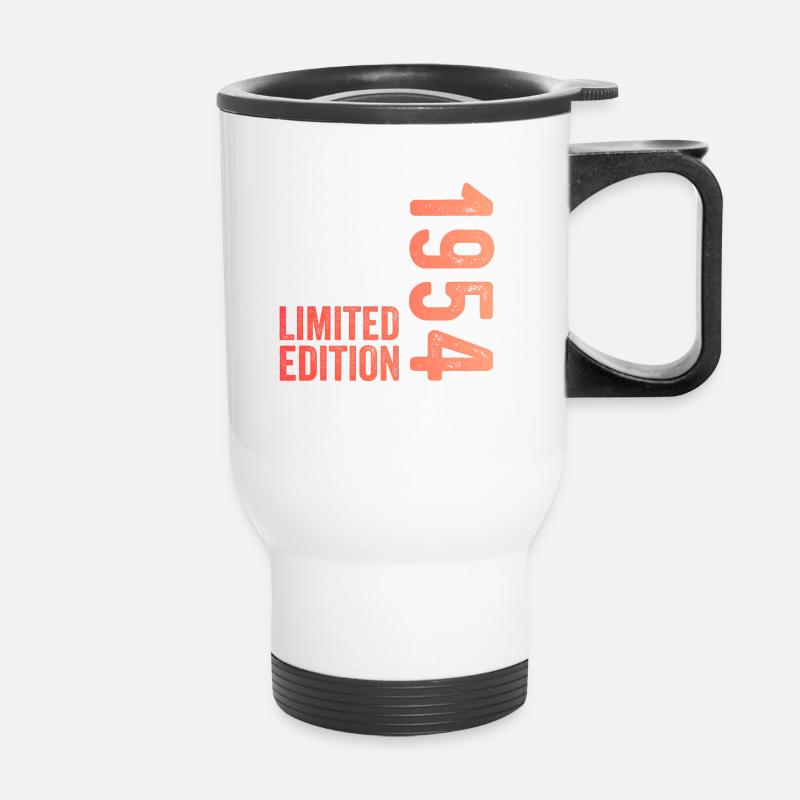 Limited Edition 1954 - Geburtstagsdesign - Thermobecher mit Tragegriff - Weiß