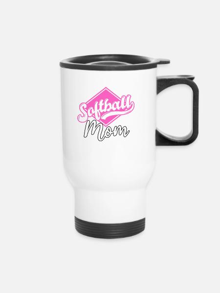 Softball Mom - Thermobecher mit Tragegriff - Weiß