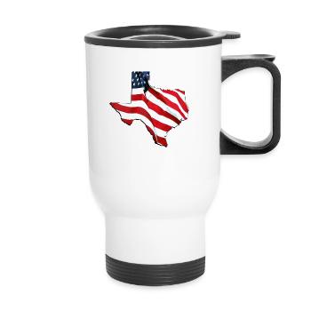USA Flag in Texas State Map - Thermal mug with handle - white - Front
