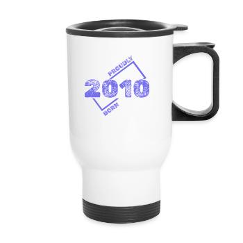 Born in 2010 - Thermal mug with handle - white - Front