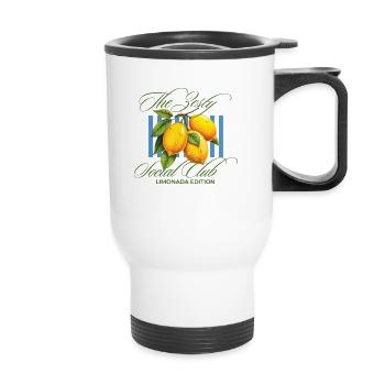 Zesty Social Club – Lemon Edition - Thermobecher mit Tragegriff - Weiß - Vorne
