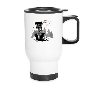 Golf disc - Thermal mug with handle - white - Front