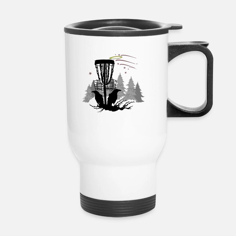 Golf disc - Thermal mug with handle - white