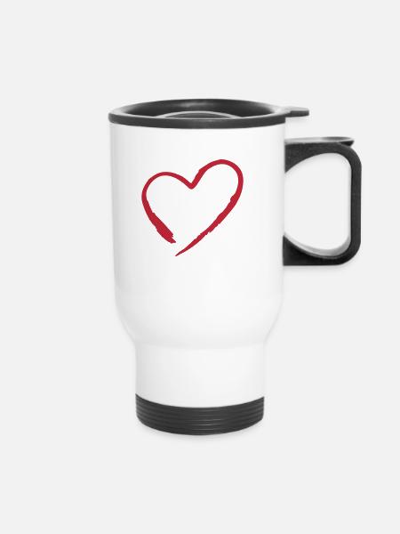 heart - Thermobecher mit Tragegriff - Weiß