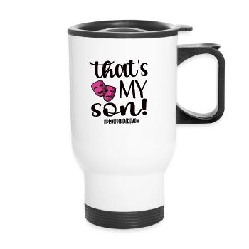 Maman de théâtre La maman d'un acteur de théâtre - Tasse isotherme avec poignée - blanc - Devant