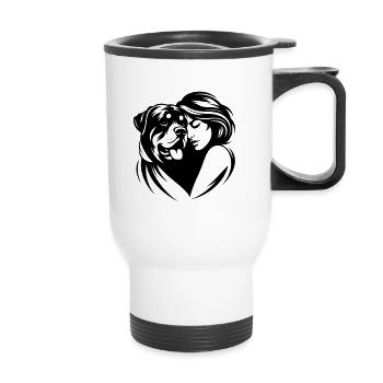 Rottweiler Mom - conception vectorielle dogmom - Tasse isotherme avec poignée - blanc - Devant