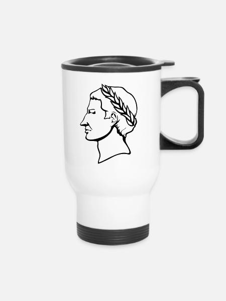 Gaius Julius Caesar - Thermobecher mit Tragegriff - Weiß