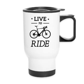 vivre à vélo de route vélo Cyclisme - Tasse isotherme avec poignée - blanc - Devant