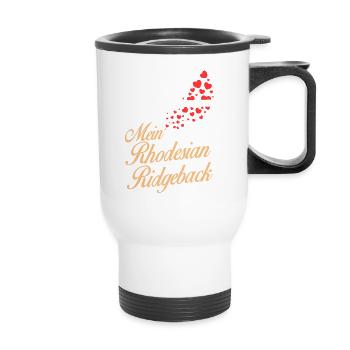 Rhodesian-Ridgeback- Mein - Thermobecher mit Tragegriff - Weiß - Vorne