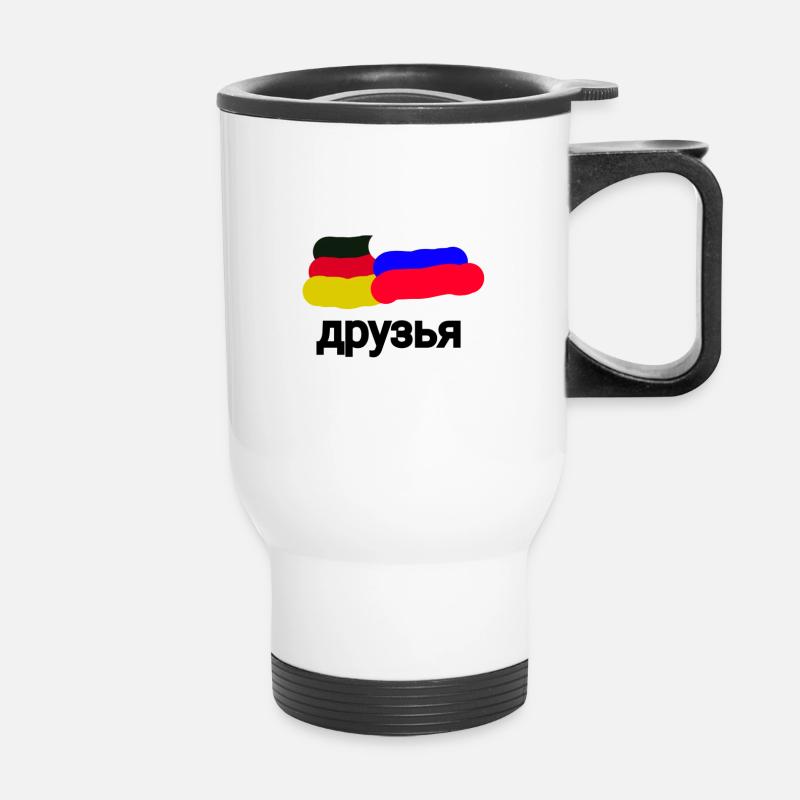 друзья - Thermal mug with handle - white