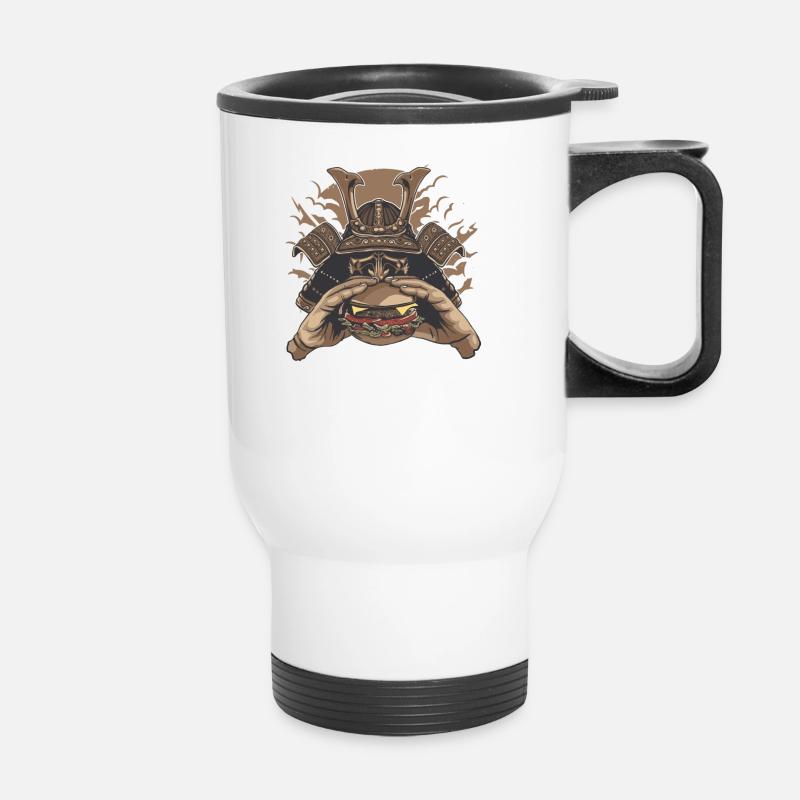 Samurai Burger - Thermal mug with handle - white