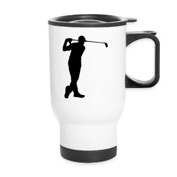 Golf player - Thermal mug with handle - white - Front