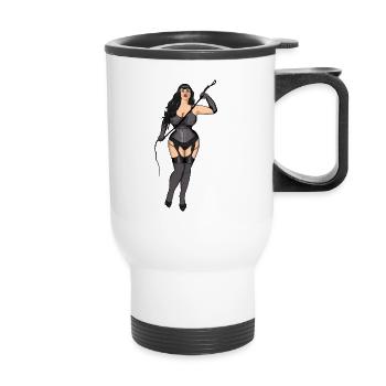curvy domina - Thermobecher mit Tragegriff - Weiß - Vorne