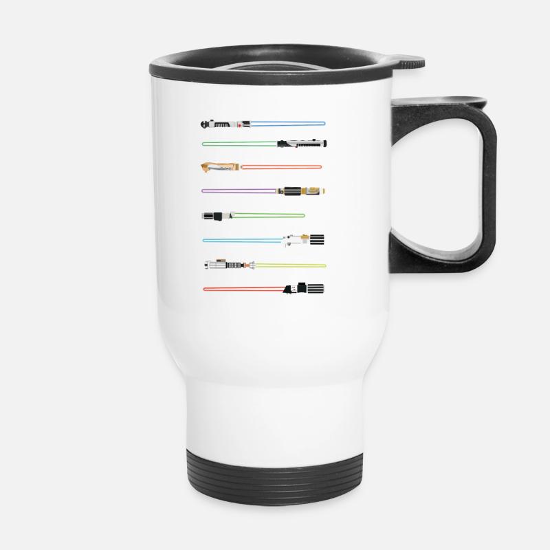 lightsabers horizontal - Thermal mug with handle - white