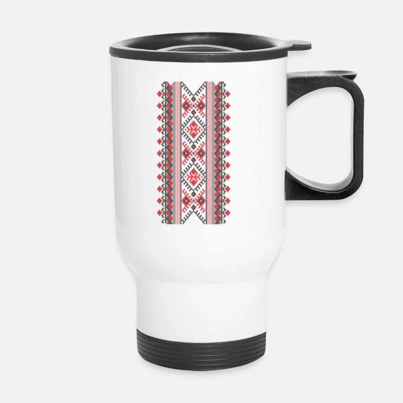 muster - Thermobecher mit Tragegriff - Weiß