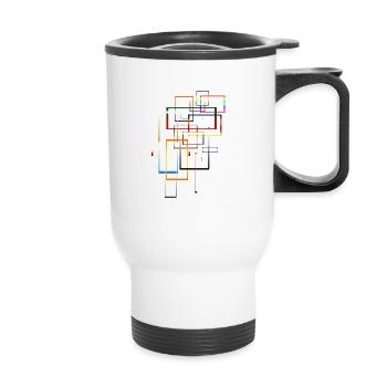 Paysage de bloc - Tasse isotherme avec poignée - blanc - Devant