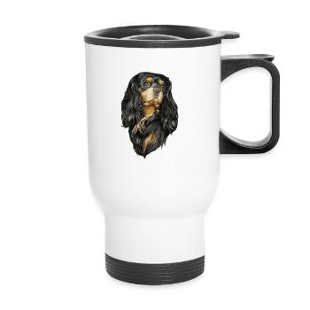 Black and Tan Cavalier - Thermobecher mit Tragegriff - Weiß - Vorne