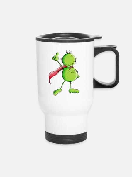 Super Frosch - Thermobecher mit Tragegriff - Weiß