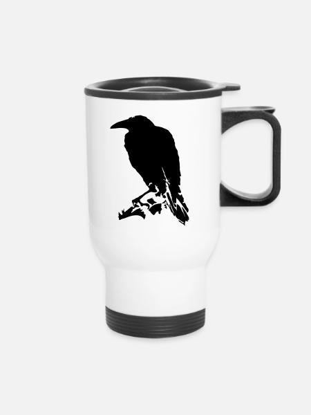 Raven / Raven (1c) - Thermal mug with handle - white