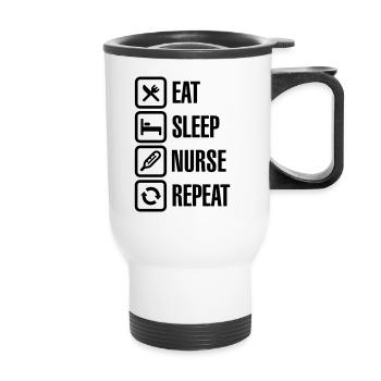 Eat Sleep Nurse Repeat - Tasse isotherme avec poignée - blanc - Devant