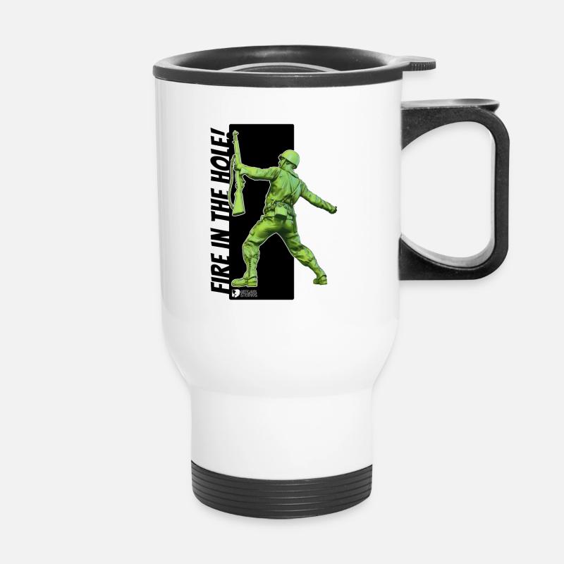 WW2 USA Soldat 006 - Thermobecher mit Tragegriff - Weiß