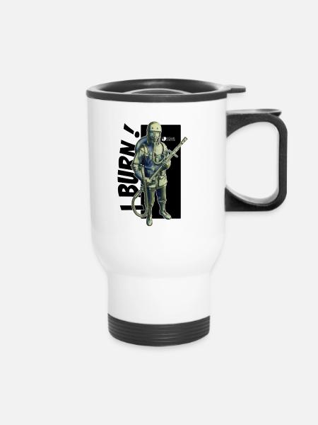 Ich brenne. - Thermobecher mit Tragegriff - Weiß