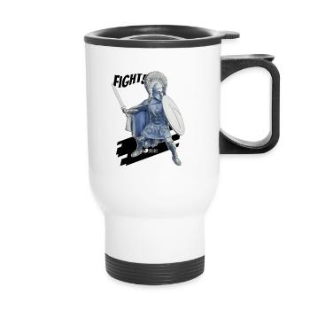 Combat de Sparte! - Tasse isotherme avec poignée - blanc - Devant