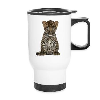 Leopard - Thermal mug with handle - white - Front