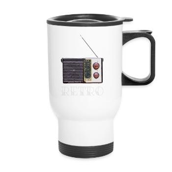 old radio - Thermal mug with handle - white - Front