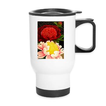 Francis flowers - Thermal mug with handle - white - Front