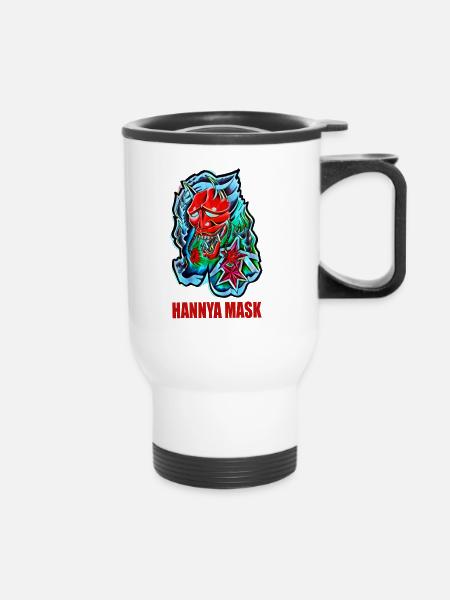 Hannya Mask - Thermobecher mit Tragegriff - Weiß