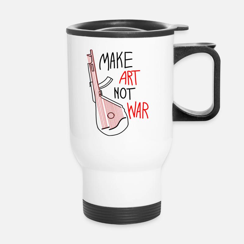 Make Art No War - Thermal mug with handle - white